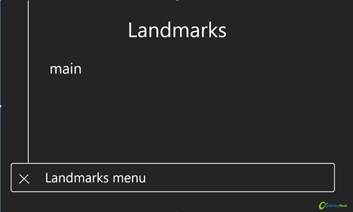 Landmarks menu